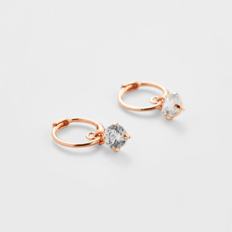 K14 ローズゴールド イヤーローブ ドロップ ワンタッチ ピアス [シングル] / 14K Rose Gold Earlobe Drop  Onetouch Earring [Single] |