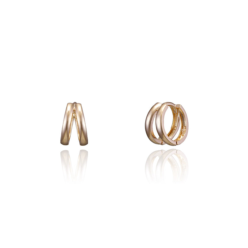 K14 シンプル 2 フープ ピアス / 14K Simple Two Hoop Earrings|25100