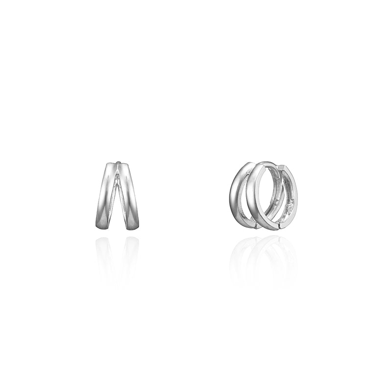 K14 シンプル 2 フープ ピアス / 14K Simple Two Hoop Earrings