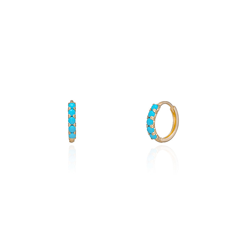 K14 ターコイズ ワンタッチ ピアス / 14K Turquoise One Touch Earrings