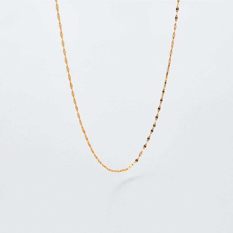 K14 イエロー ゴールド ベーシック レイヤード ブリング チェーン ネックレス / 14K Yellow Gold Basic Layered Bling Chain Necklace