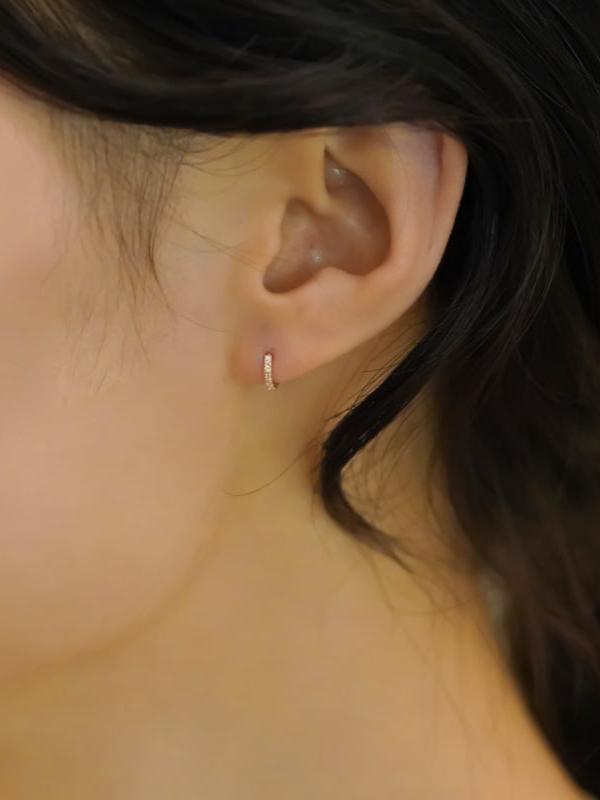 K14 フラット ストーン ワンタッチ ピアス [シングル] / 14K Flat Stone One Touch Earring [Single]