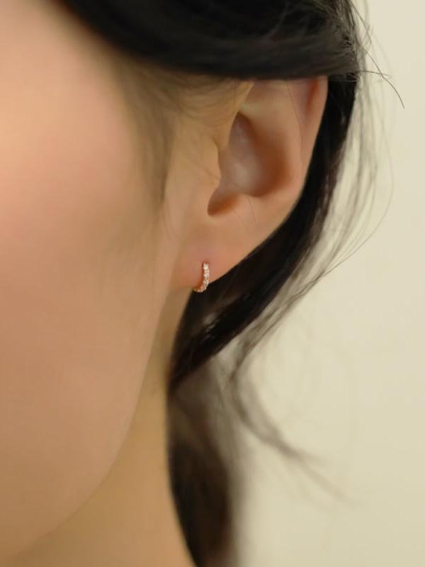 K14 フラット ストーン ワンタッチ ピアス [シングル] / 14K Flat Stone One Touch Earring [Single]