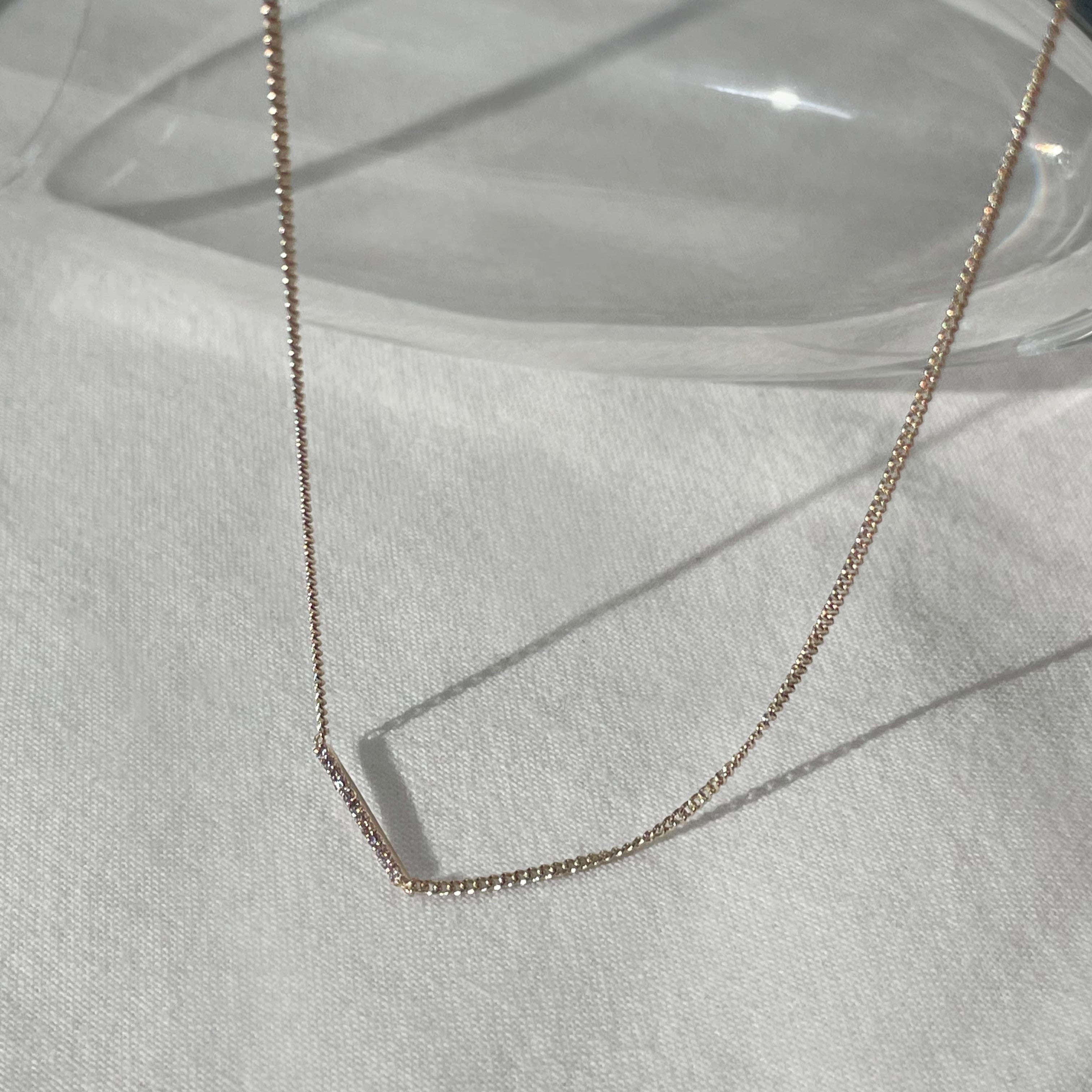 K14 ストーン ライン スティック ネックレス / 14K Stone Line Stick Necklace