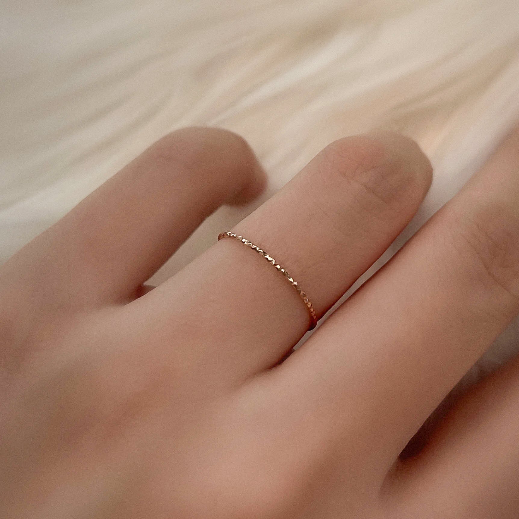 K14 ローズ ゴールド ベーシック Aカット Thin リング / 14K Rose Gold Basic A Cutting Thin Ring