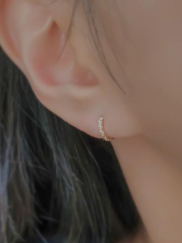 K14 フラット ストーン ワンタッチ ピアス [シングル] / 14K Flat Stone One Touch Earring [Single]