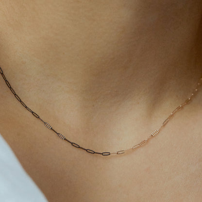 K14 ローズ 2トーン ベーシック アンティーク ネックレス / 14K Rose Two Tone Basic Antique Necklace