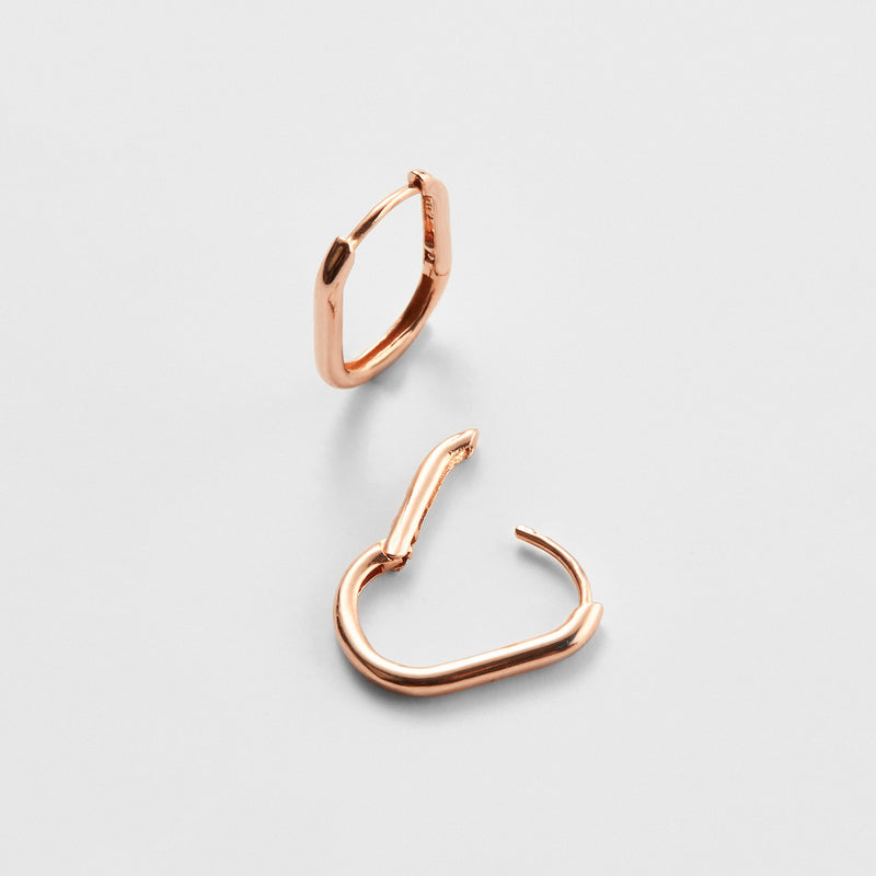 K14 ローズ ゴールド オーバル クリップ ワンタッチ ピアス [シングル] / 14K Rose Gold Oval Clip One Touch Earring [Single]