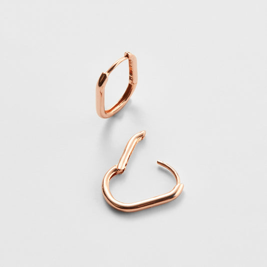 K14 ローズ ゴールド オーバル クリップ ワンタッチ ピアス [シングル] / 14K Rose Gold Oval Clip One Touch Earring [Single]