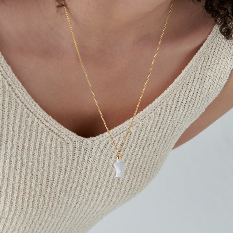 Buddy ダブル ハンドル ホワイト エポキシー ネックレス / BUDDY DOUBLE HANDLE WHITE NECKLACE