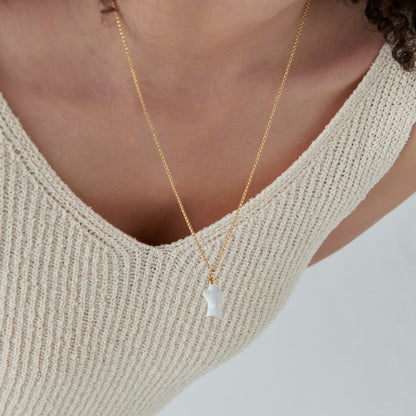 Buddy ダブル ハンドル ホワイト エポキシー ネックレス / BUDDY DOUBLE HANDLE WHITE NECKLACE