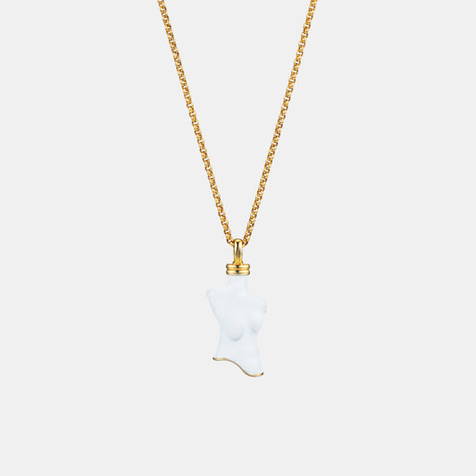 Buddy ダブル ハンドル ホワイト エポキシー ネックレス / BUDDY DOUBLE HANDLE WHITE NECKLACE