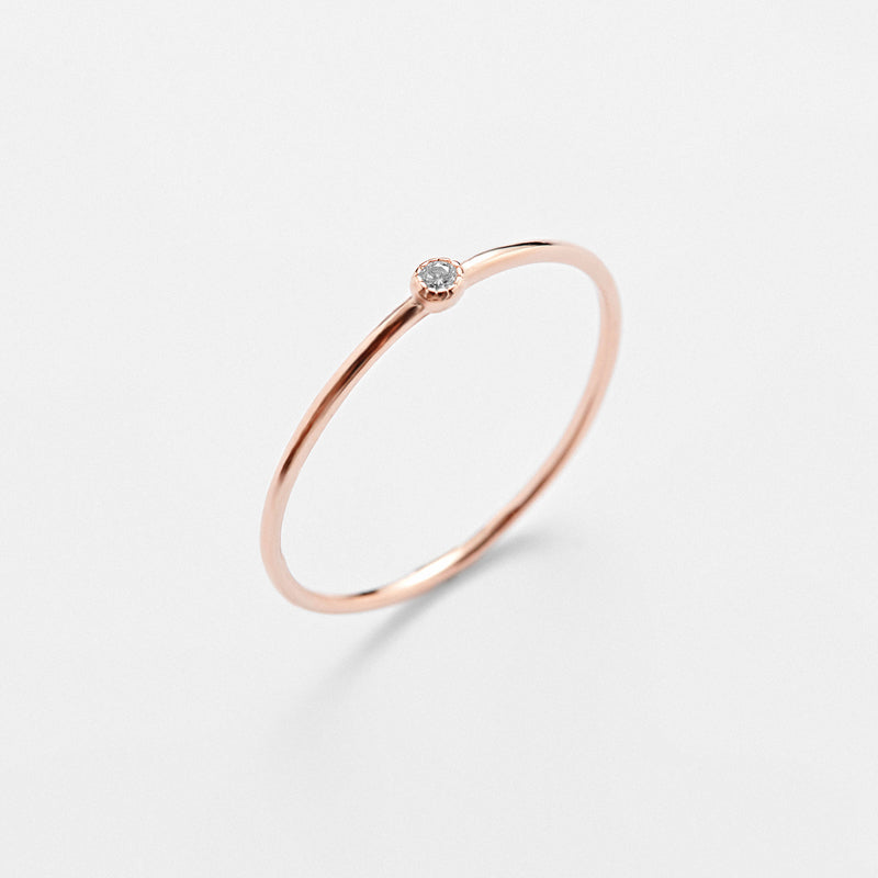 シルバー レイヤード ワンポイント 細い リング / Silver Layered One Point Thin Ring