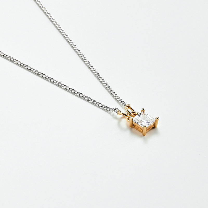 Brilliant コンビ スクエア シルバー ネックレス / BRILLIANT COMBI SQUARE SILVER NECKLACE
