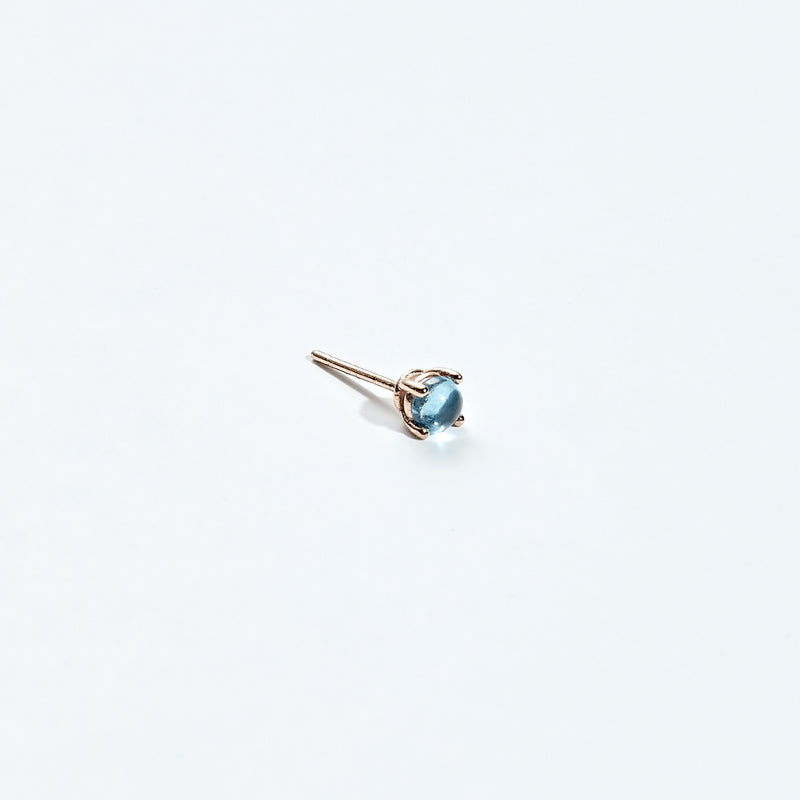 【11/9-11/20 50% クーポン】 K14 ナチュラル ブルー トパーズ ピアス [シングル] / 14K Natural Blue  Topaz Earring [Single]