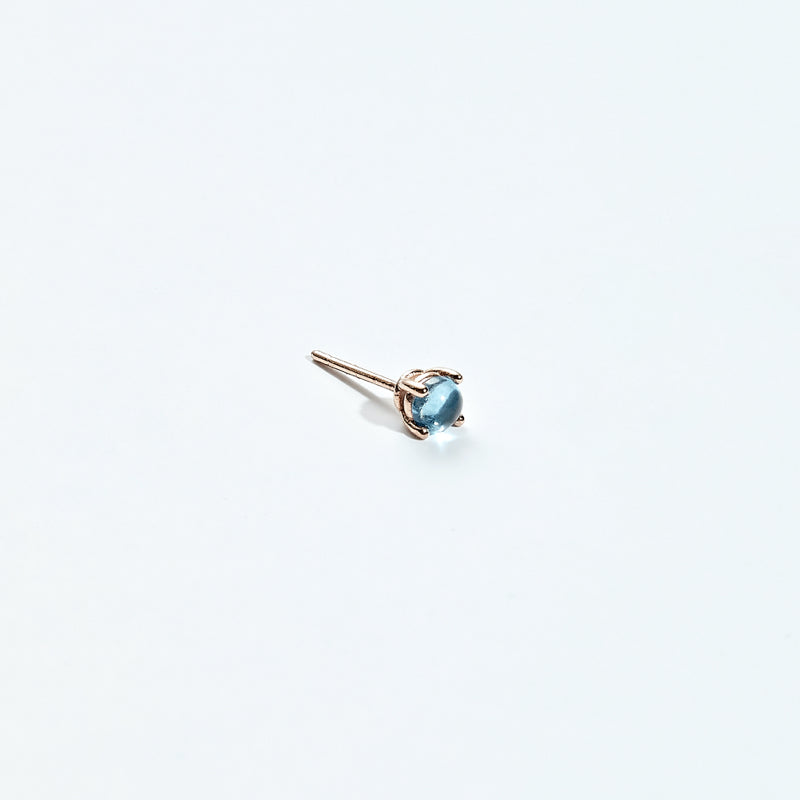 K14 ナチュラル ブルー トパーズ ピアス [シングル] / 14K Natural Blue Topaz Earring [Single]