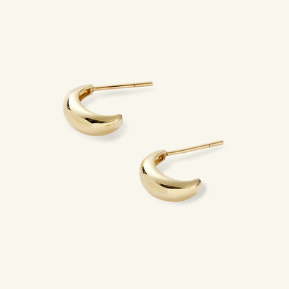 K14 ボリューム ハーフ フープ ピアス / 14K Volume Half Hoop Earrings