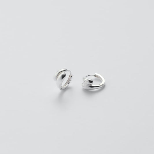 シルバー メルティング ワンタッチ ピアス / Silver Melting Volume One Touch Earrings