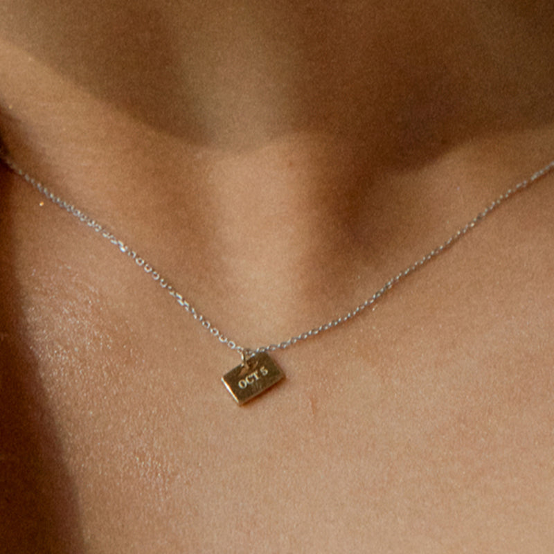 K14 スクエア 2WAY 彫刻 ネックレス / 14K Square Two Way Engraving Necklace