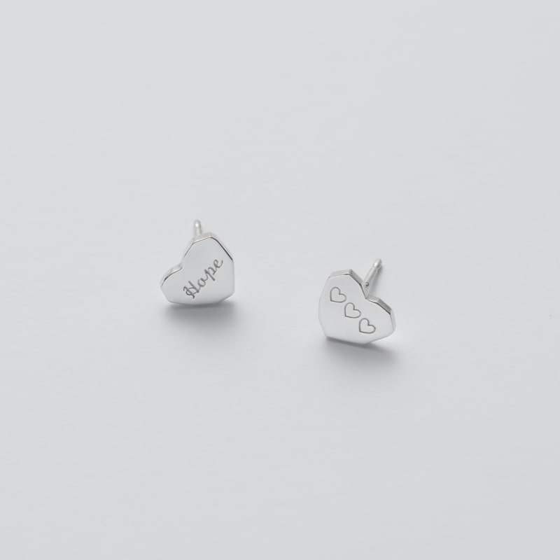 シルバー エッジ ハート ピアス / Silver Edge Heart Earrings