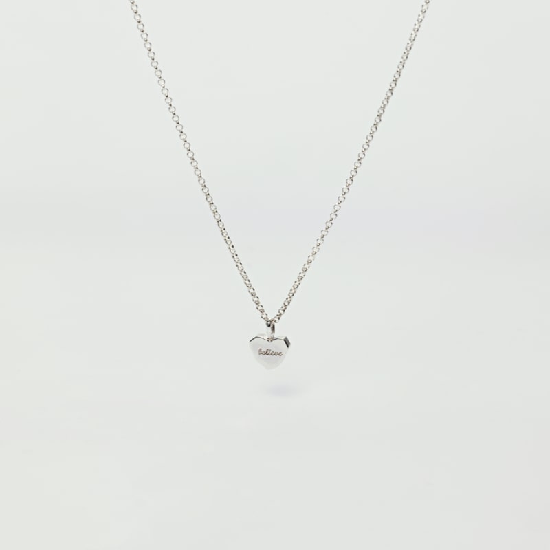 シルバー エッジ ハート ネックレス / Silver Edge Heart Necklace