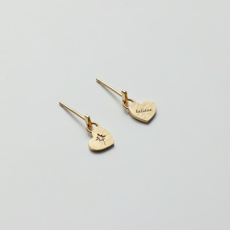 シルバー フラット ハート ピアス / Silver Flat Heart Earrings