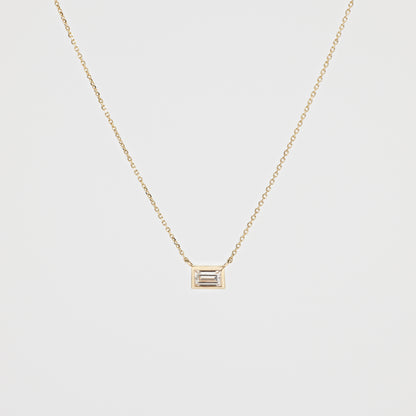 K14 エッジ スクエア バゲット ストーン ネックレス / 14K Edge Square Baguette Stone Necklace