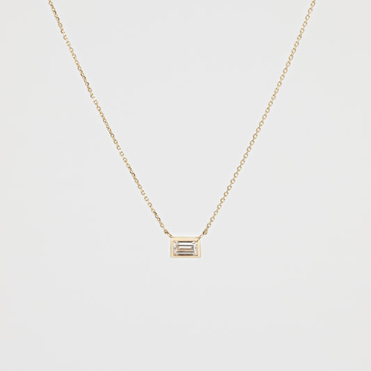 K14 エッジ スクエア バゲット ストーン ネックレス / 14K Edge Square Baguette Stone Necklace