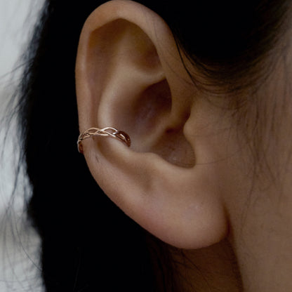 K14 リーフ ツイスト イヤーカフ / 14K Rose Leaf Twist Earcuff