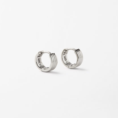 シルバー 3ライン ワンタッチ ピアス / Silver 3 Line Onetouch Earrings