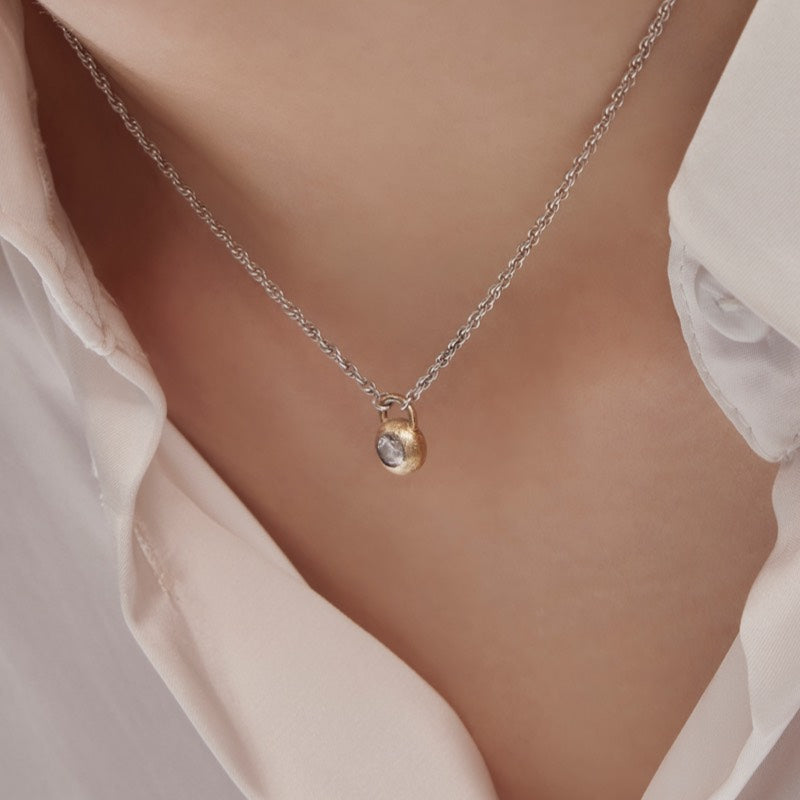 シルバー バゼル セッティング ネックレス / Silver Bazel Setting Necklace