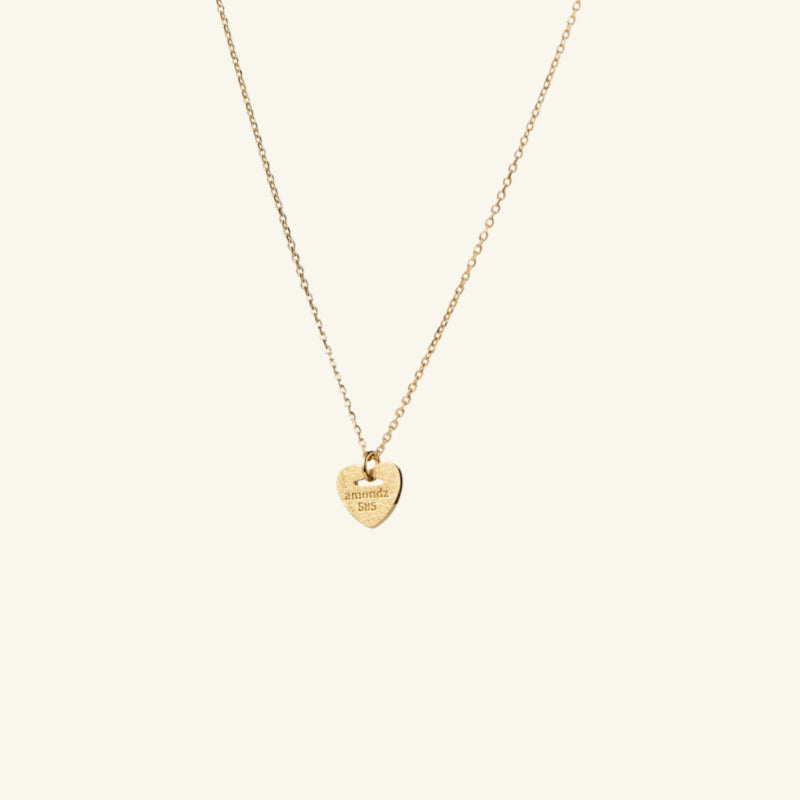 K14 ハート 2WAY 彫刻 ネックレス / 14K Heart Two Way Engraving Necklace