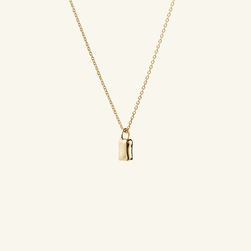 K14 ナチュラル スクエア ソリッド ネックレス / 14K Natural Square Solid Necklace