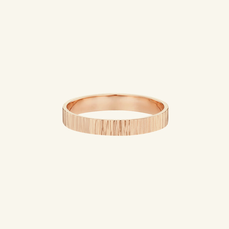 10K Yellow Gold プレーンフラットリングリング - リング