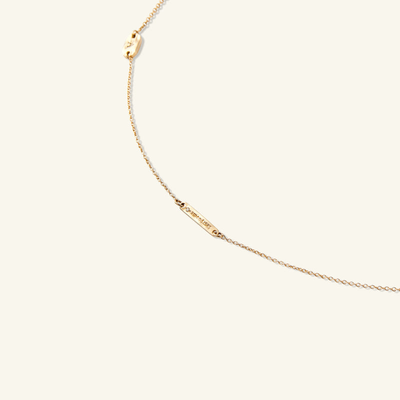 K14 テクスチャー バー 2WAY イニシャル ネックレス / 14K Textured Bar Two Way Initial Necklace