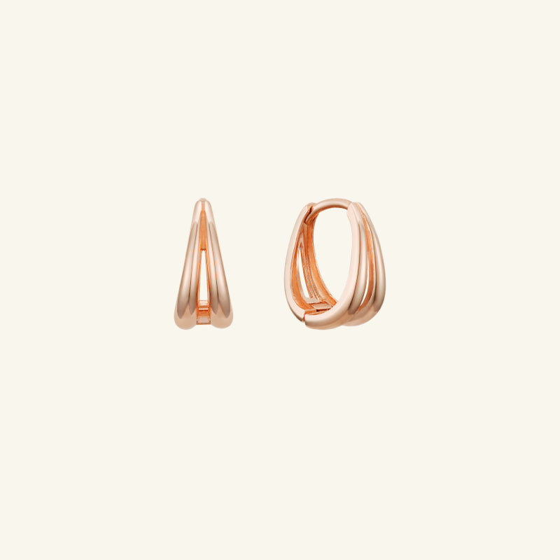 K14 2ライン ツイスト ワンタッチ ピアス / 14K Two Line Twist One Touch Earrings