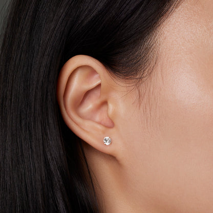 K14 イエロー ゴールド ベーシック ストーン ピアス / 14K Yellow Gold Basic Stone Earrings