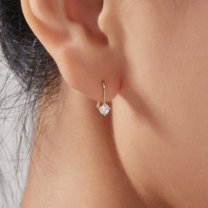 K14 ホワイト ストーン フック ピアス / 14K White Stone Hook Earrings