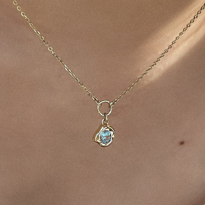 K14 アクア サニー サイド アップ ネックレス / 14K Aqua Sunny Side Up Necklace