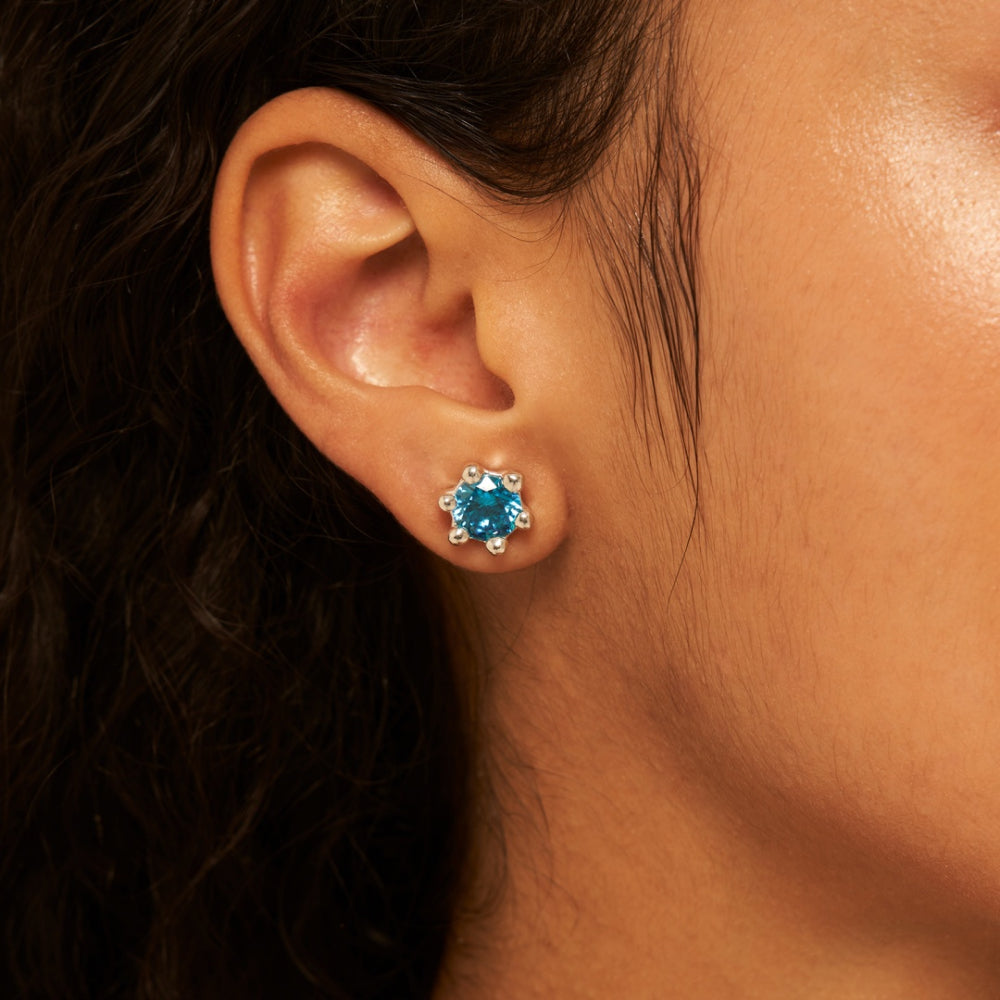 マッシュルーム ピアス：ブルー 81 / mushroom earrings (Blue 81)