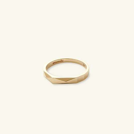 K14 テクスチャー モダン スリム ポイント リング / 14K Textured Modern Slim Point Ring