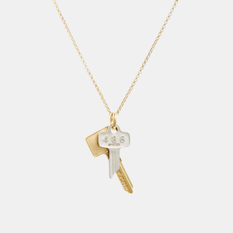 MASTER ダブル ロック キー コンビ シルバー ネックレス / MASTER Double Lock Key Combi Silver Necklace