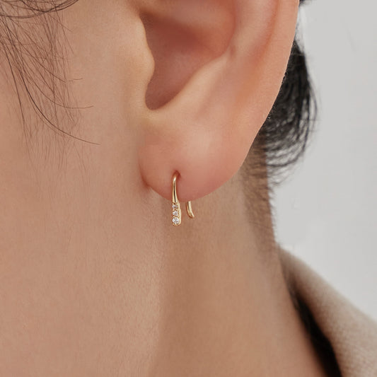 K14 ウェーブ フック ピアス / 14K Wave Hook Earrings