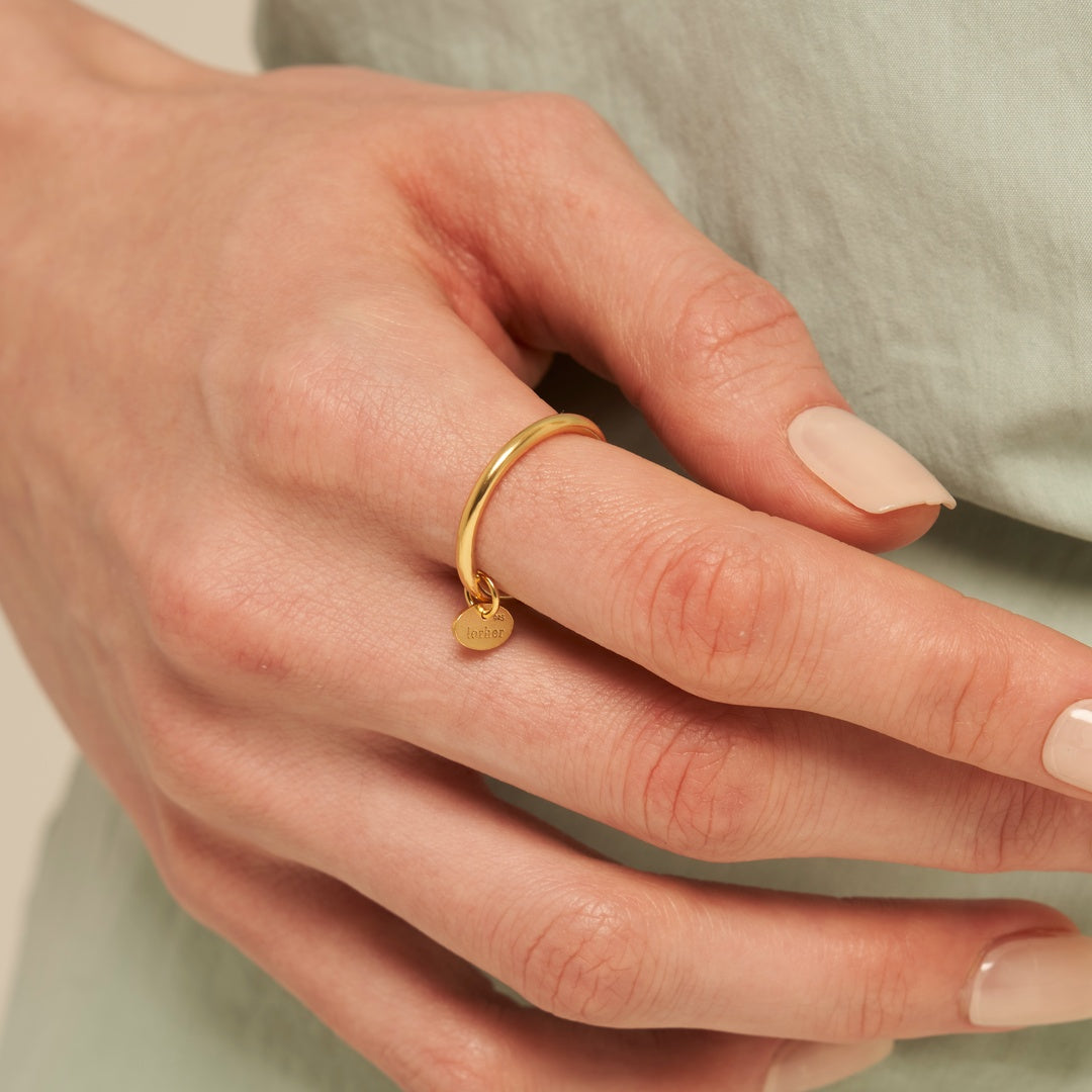 ロールハー タグ リング：ゴールド / lorher tag Ring (Gold)