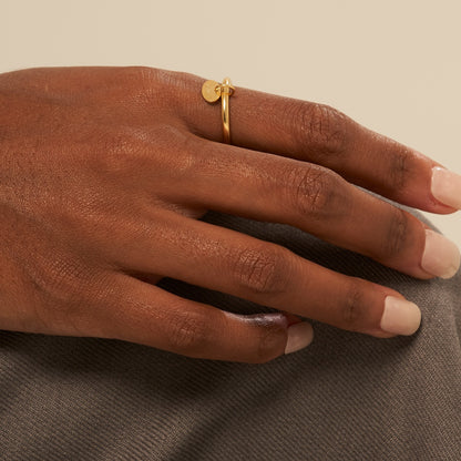 ロールハー タグ リング：ゴールド / lorher tag Ring (Gold)