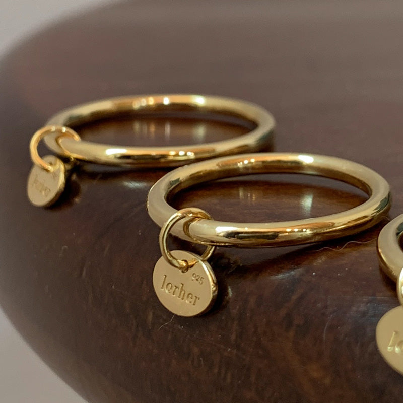 ロールハー タグ リング：ゴールド / lorher tag Ring (Gold)