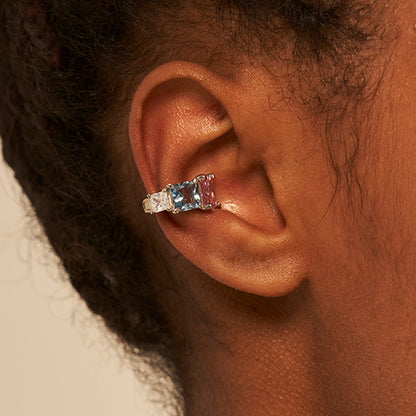 Brilliant SQ マルチ シルバー ワンタッチ イヤーカフ / BRILLIANT SQ SILVER ONETOUCH EARCUFF