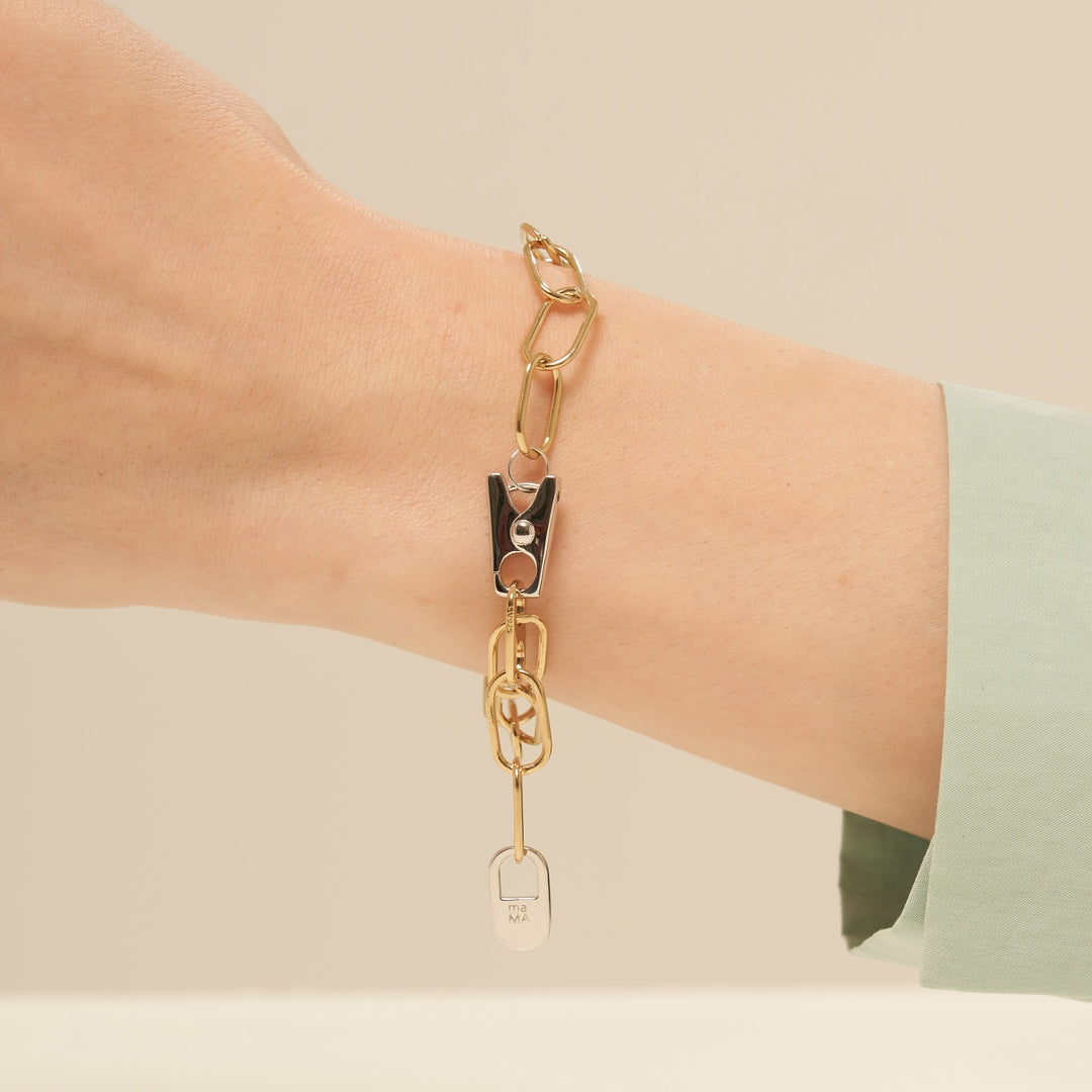 TONGS ユニセックス ミディアム ブレスレット：イエロー コンビ / TONGS UNISEX MEDIUM BRACELET - YELLOW COMBI