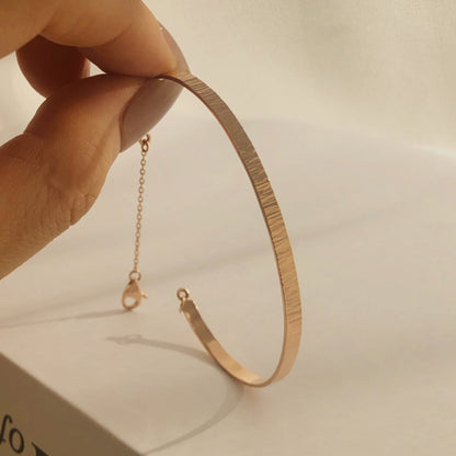 K14 ローズ ハーフ チェーン フラット ブレスレット / 14K Rose Half Chain Flat Bracelet