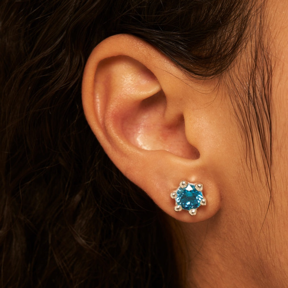 マッシュルーム ピアス：ブルー 81 / mushroom earrings (Blue 81)